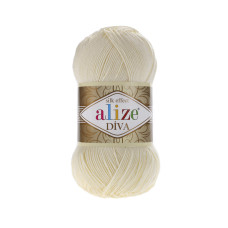 Farbe 01 creme - ALIZE Diva Uni Microfaser 100g