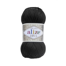 Farbe 60 schwarz - ALIZE Diva Uni Microfaser 100g